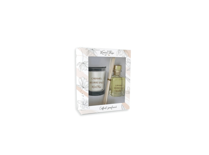 Coffret Bougie 180 g + Diffuseur 100 ml Caramel Beurre Salé