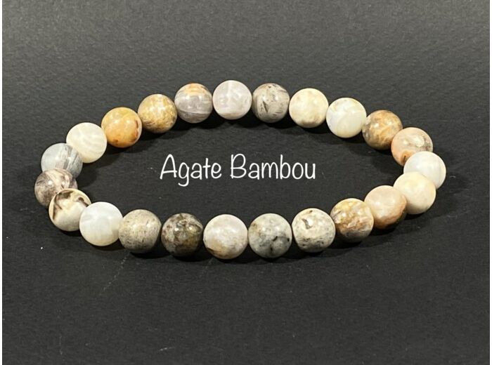 Bracelet Agate Bambou  8mm