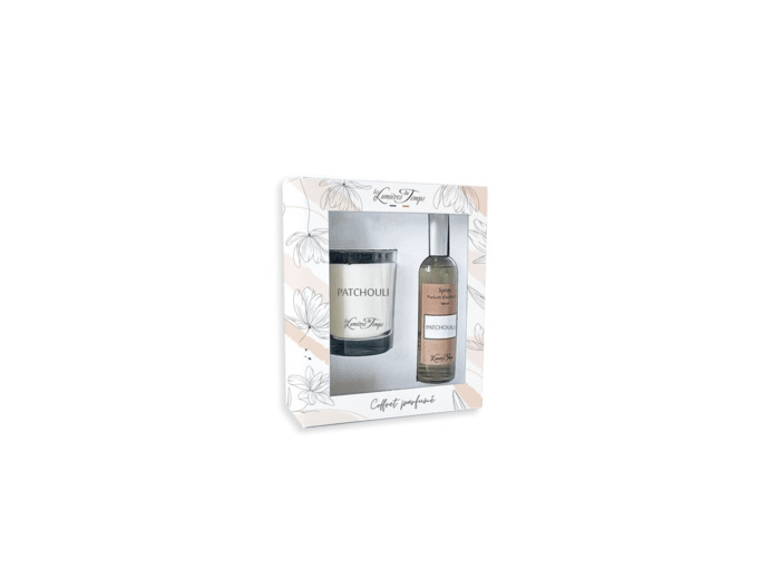 Coffret Bougie 180 g + Spray 100 ml Patchouli