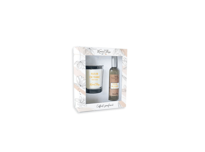 Coffret Bougie 180 g + Spray 100 ml Fleur de Tiaré