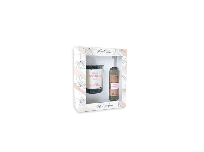 Coffret Bougie 180 g + Spray 100 ml Pluie de Pétales