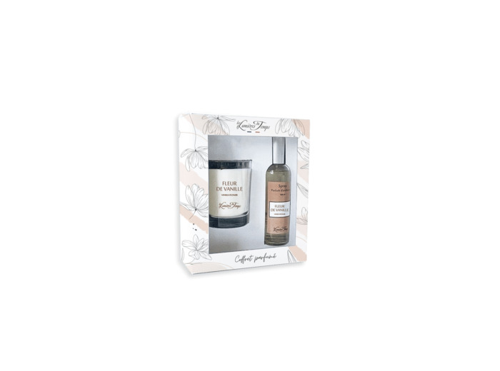 Coffret Bougie 180 g + Spray 100 ml Fleur de Vanille