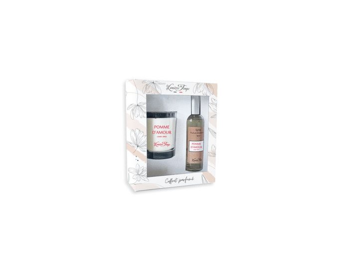 Coffret Bougie 180 g + Spray 100 ml Pomme d'Amour