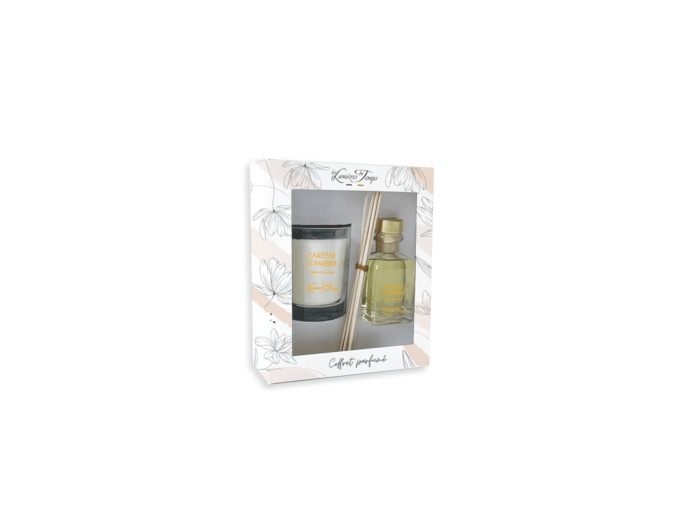 Coffret Bougie 180 g + Diffuseur 100 ml Caresse d'Ambre