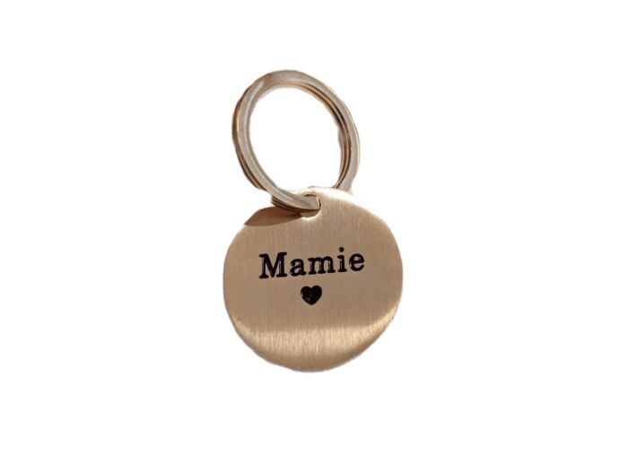 Porte clef "Mamie" doré brossé