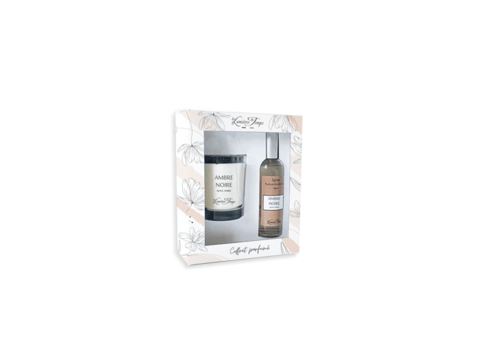 Coffret Bougie 180 g + Spray 100 ml Ambre Noire