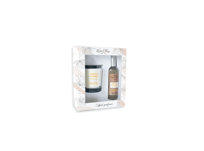 Coffret Bougie 180 g + Spray 100 ml Caresse d'Ambre