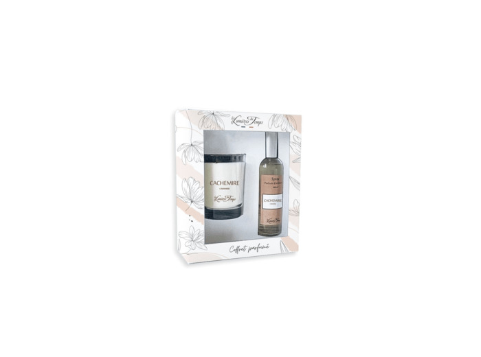 Coffret Bougie 180 g + Spray 100 ml Cachemire