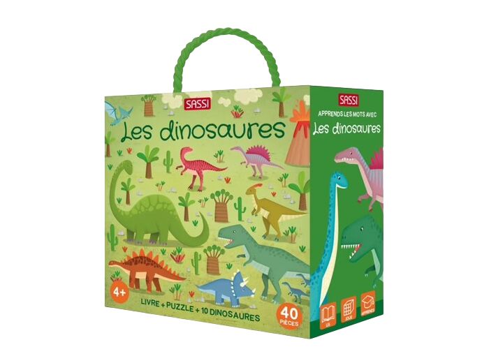 Q-box - puzzle, livre, figurines - Les dinosaures - SASSI