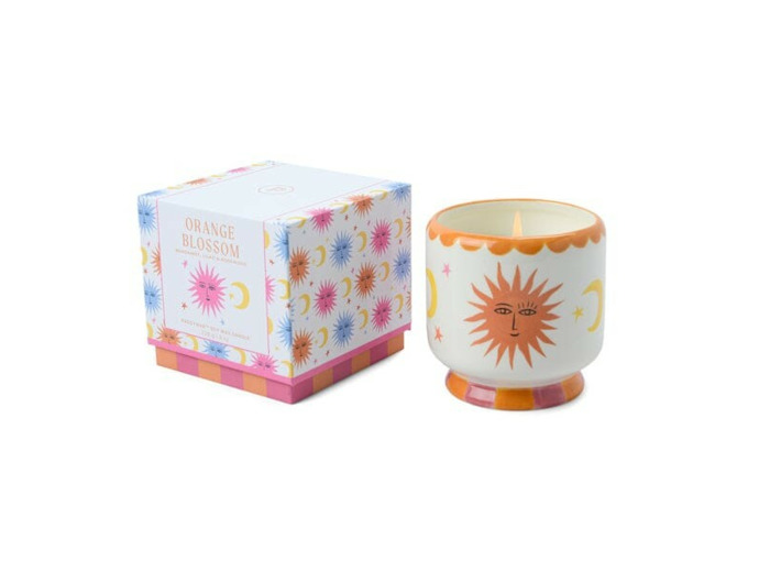 Bougie Adopo 8 oz./226g Sun Ceramic W/ Warning Label & Dustcover - Orange Blossom Boxed PADDYWAX