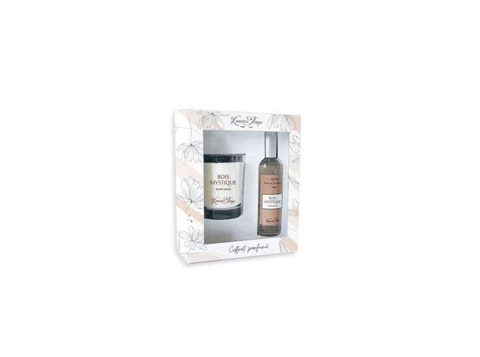 Coffret Bougie 180 g + Spray 100 ml Bois d'Olivier