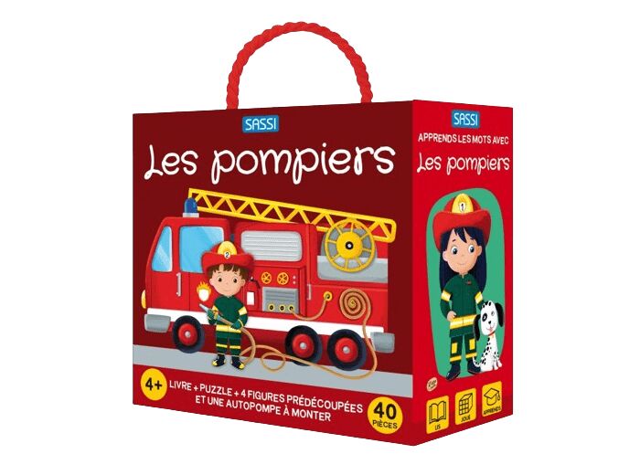 Q-box - puzzle, livre, figurines - Les pompiers - SASSI