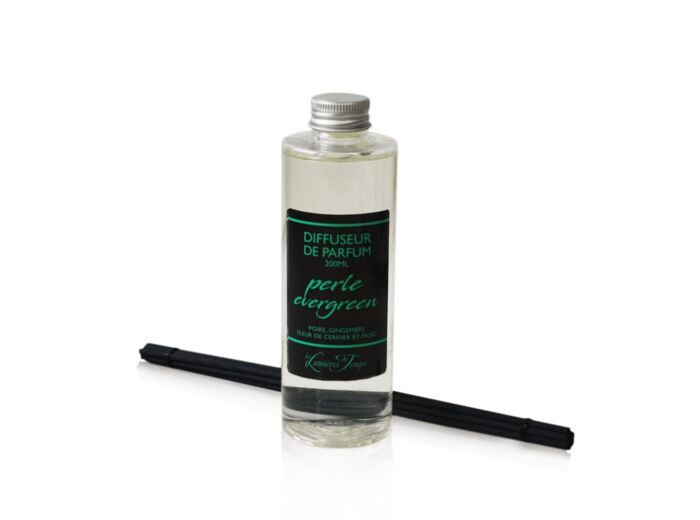 Recharge pour diffuseur Perle 200 ml (avec bâtonnets noirs) Evergreen