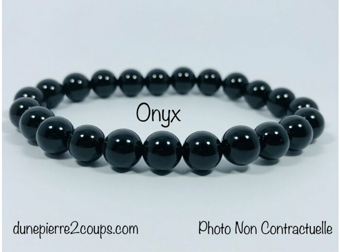 Bracelet Onyx Noir  8mm