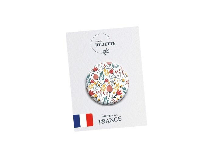 Broche (badge) - Motif fleuri #119 - Maison Joliette