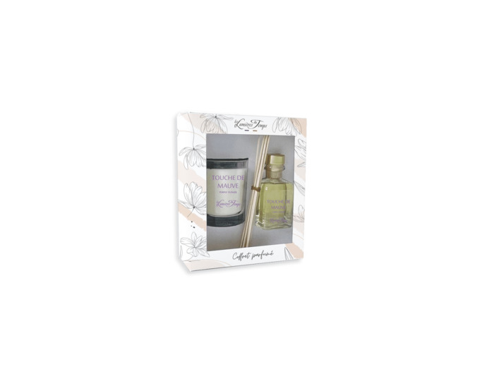 Coffret Bougie 180 g + Diffuseur 100 ml Touche de Mauve