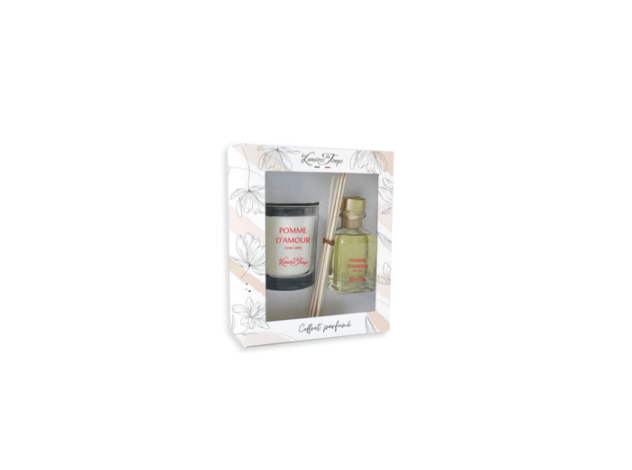 Coffret Bougie 180 g + Diffuseur 100 ml Pomme d'Amour