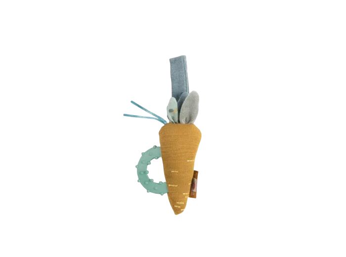 Hochet anneau de dentition carotte - Trois petits lapins - Moulin roty