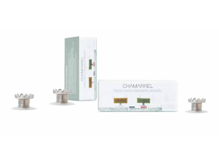 Boîte de 3 porte-savon minimaliste aimanté français - Chamarrel