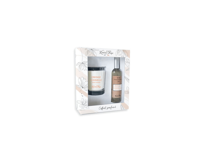 Coffret Bougie 180 g + Spray 100 ml Orange Cannelle