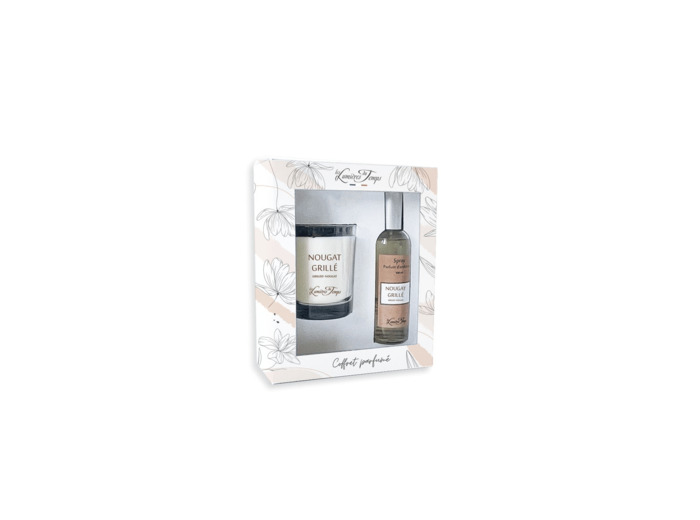 Coffret Bougie 180 g + Spray 100 ml Nougat Grillé