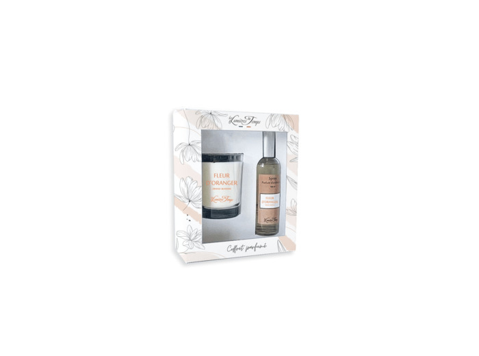 Coffret Bougie 180 g + Spray 100 ml Fleur d'Oranger