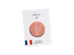 Broche (badge) - Fleur fond rose - #118 - Maison Joliette