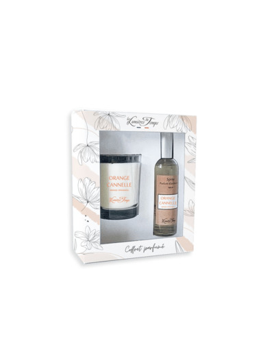 Coffret Bougie 180 g + Spray 100 ml Orange Cannelle