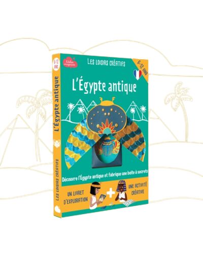 Coffret fabrication boite à secret scarabée Egypte et 1 livre - Atelier imaginaire