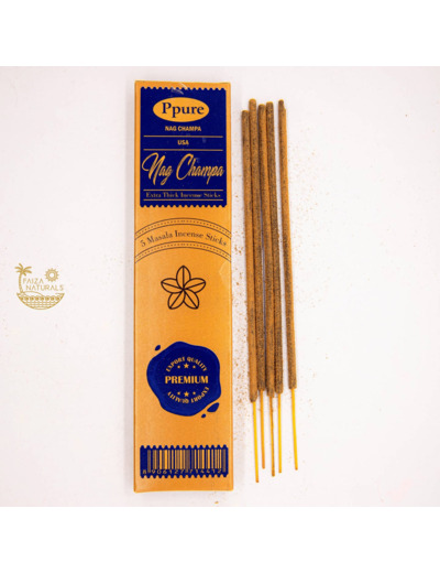 Lot de 5 bâtonnets d'encens Nag Champa (faits à la main, ultra épais)