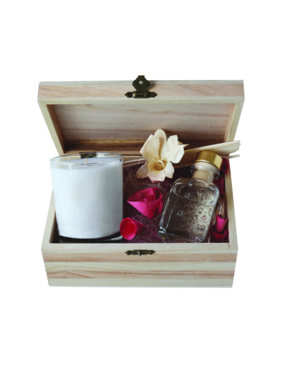 Coffret bougie 180 gr + parfumeur 100 ml Bois de Gaïac