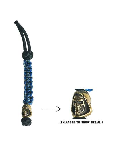 Porte-Clés Paracorde Blue w Brass Reaper Keychain TRIXIE & MILO