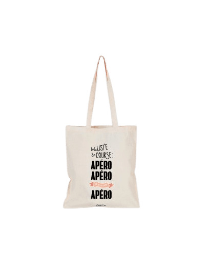 Tote Bag couleur naturel - Ma Liste De Course: Apéro, Apéro Et Encore Apéro