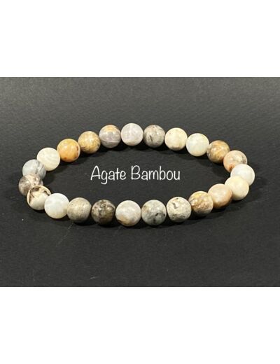 Bracelet Agate Bambou  8mm