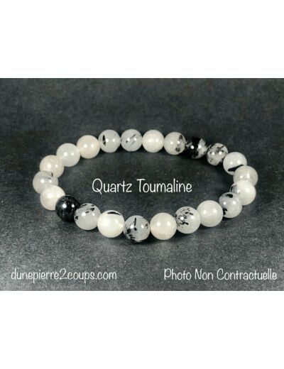 Bracelet Quartz Tourmaline  8mm