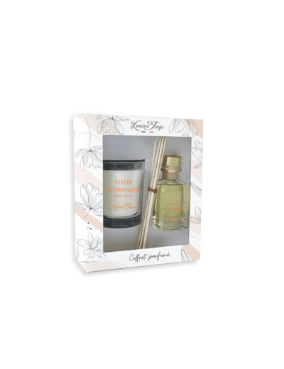 Coffret Bougie 180 g + Diffuseur 100 ml Fleur d'Oranger