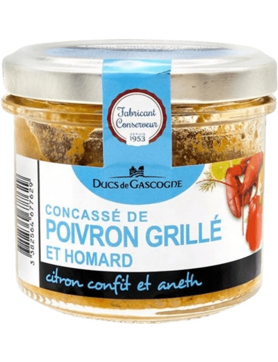 Concassé de poivron grillé et homard, citron confit et aneth - Ducs de Gascogne