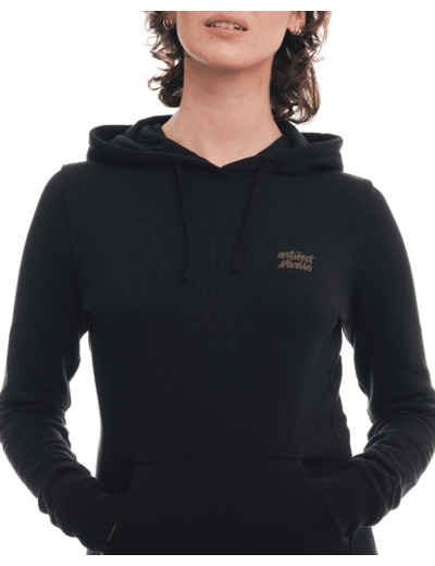 Sweat à Capuche Femme Coton Organique Echo Canyon Black ARTILECT