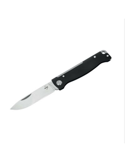 Couteau Atlas Black - Lame 67mm - Manche Acier Inox