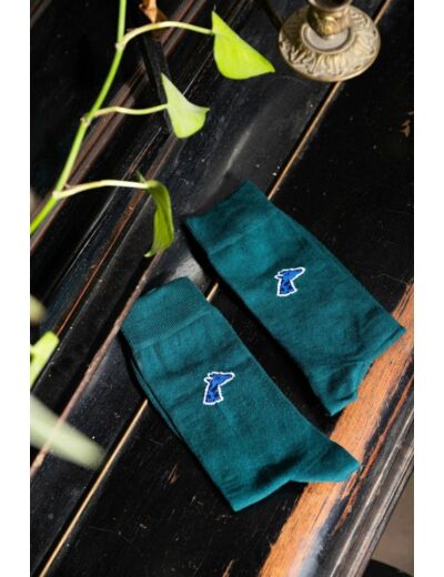 Girafon Bleu - Chaussettes Vert Bouteille