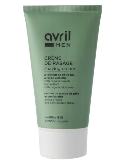 Crème de rasage Homme 150ml - Certifiée bio - Avril