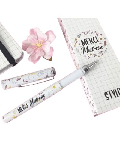 Stylo « Merci maîtresse » – Cadeau maîtresse - Collection florale