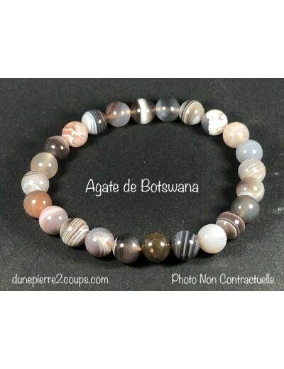 Bracelet Agate Bostwana  8mm