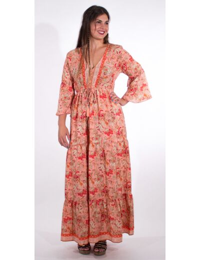 Robe longue manches 3/4 - Sari - 3 coloris