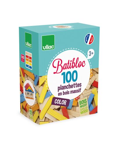 Batibloc - 100 planchettes en bois - Vilac
