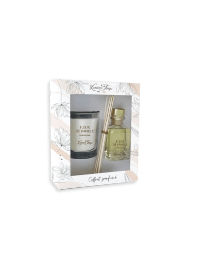 Coffret Bougie 180 g + Diffuseur 100 ml Fleur de Vanille