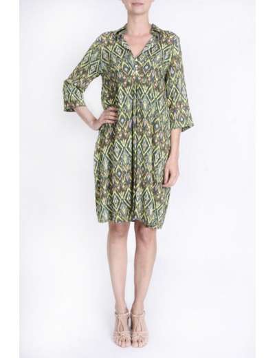 Robe - Chemise souple Verte en Viscose