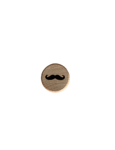 Bouchon en liège et bois - Motif moustache