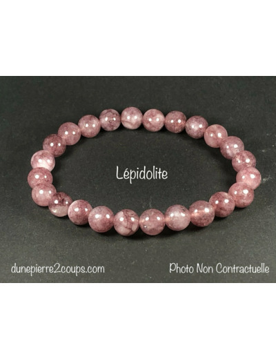 Bracelet Lépidolite  8mm