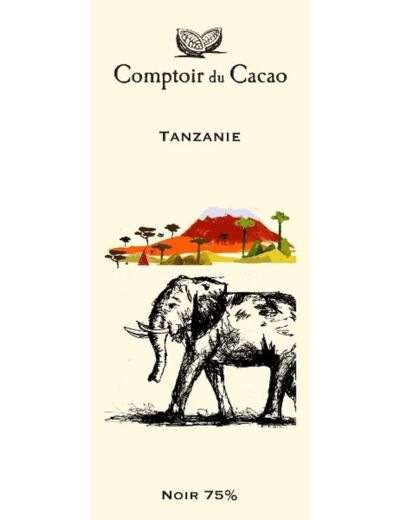 Tablette de chocolat noir - Tanzanie 75% - Comptoir du cacao